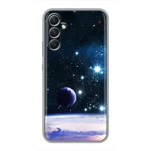 Чехол (ТПУ) с планетами на Samsung Galaxy A34 (Космический вид)