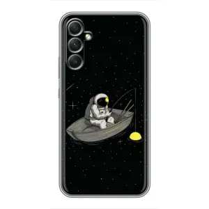 Силиконовый Чехол с принтом "Космонавты" на Samsung Galaxy A34 (Космонавт на рыбалке)