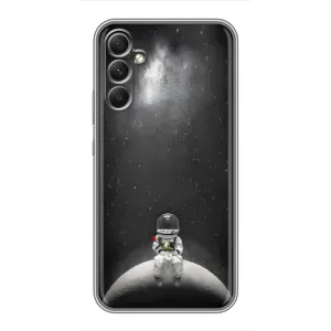 Силиконовый Чехол с принтом "Космонавты" на Samsung Galaxy A34 (Космонавт романтик)