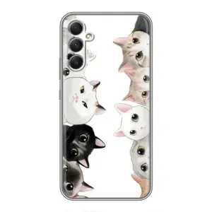 Силиконовый чехол с котиком для Samsung Galaxy A34 (Коты)