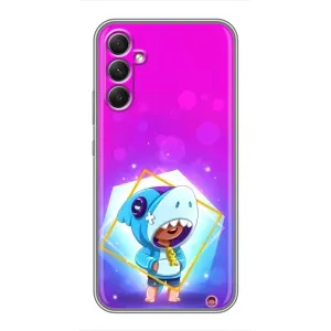 Чехол Бравл Старс для Samsung Galaxy A34 (Леон в костюме Акулы)