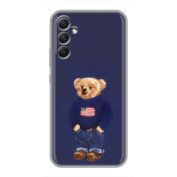 Чехол с рисунком «Мишка USA» для Samsung Galaxy A34 Чехол с рисунком «Мишка USA» для Samsung Galaxy A34