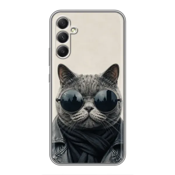 Чехол с рисунком «Модный кот» для Samsung Galaxy A34 Чехол с рисунком «Модный кот» для Samsung Galaxy A34