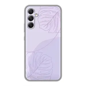 Чехол цветочный дизайн для Samsung Galaxy A34 (Монстера фиолетовая)