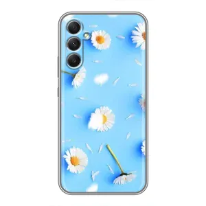 Чехол с Цветами для Samsung Galaxy A34 (ромашки на голубом)