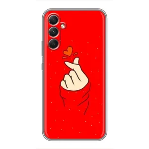 Чехлы (Знак сердечка) на Samsung Galaxy A34 (Сердце на красном)