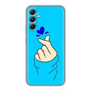 Чехлы (Знак сердечка) на Samsung Galaxy A34 (Сердце на синем)