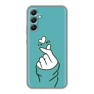 Чехлы (Знак сердечка) на Samsung Galaxy A34 (Сердечко на бирюзовом)