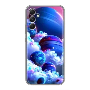 Чехлы КОСМОС для Samsung Galaxy A34 (Синие планеты)