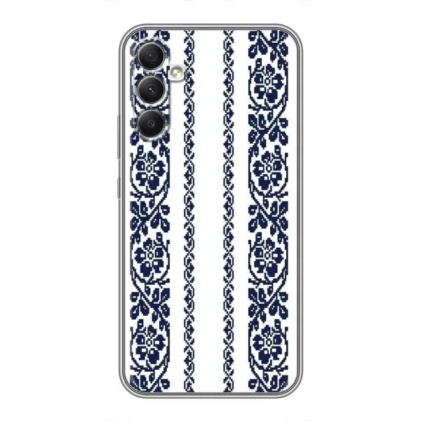 Чехол с рисунком «Синяя вышиванка» для Samsung Galaxy A34 Чехол с рисунком «Синяя вышиванка» для Samsung Galaxy A34