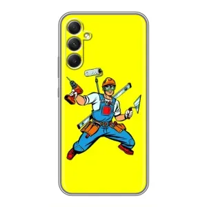 Силиконовый бампер (Работники) на Samsung Galaxy A34 (Строитель)
