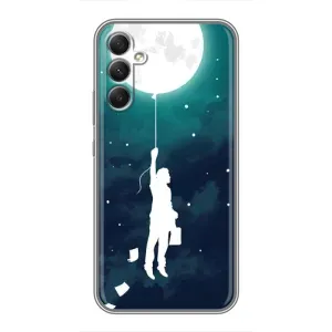 Чехол (ТПУ) с планетами на Samsung Galaxy A34 (To The moon)