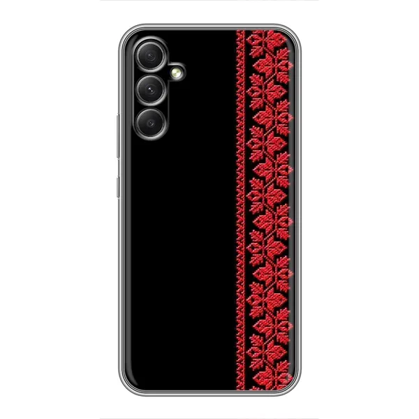 Чехол с рисунком «Вышиванка на черном» для Samsung Galaxy A34 Чехол с рисунком «Вышиванка на черном» для Samsung Galaxy A34