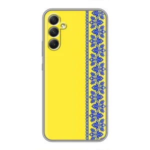 Силиконовый Чехол на Samsung Galaxy A34 (Вышиванка на желтом)