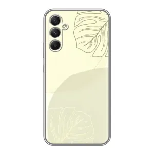 Чехол цветочный дизайн для Samsung Galaxy A34 (Зелёный фон)