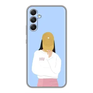 Силіконовый Чохол на Samsung Galaxy A34 з картинкой Модных девушек (Жовта кепка)