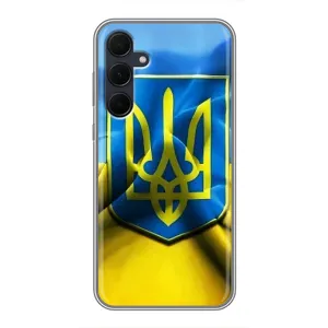 Чехол с картинкой (Патриотический ГЕРБ) на Samsung Galaxy A35 (5G) (Герб и Флаг Украины)