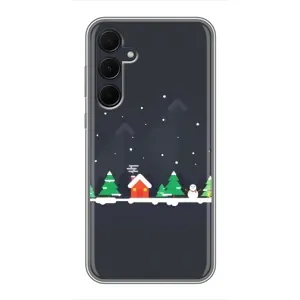 Силиконовый бампер на рождество для Samsung Galaxy A35 (5G) (Город зимний)