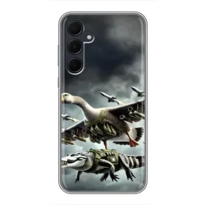 Чехол с мемами тралалело тралала для Samsung Galaxy A35 (5G) (Гусини и крокодило)