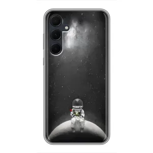 Силиконовый Чехол с принтом "Космонавты" на Samsung Galaxy A35 (5G) (Космонавт романтик)