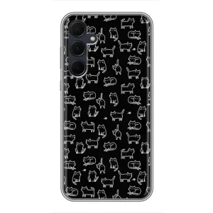 Чехол на тематику: Коты для Samsung Galaxy A35 (5G) (Котики на черном)