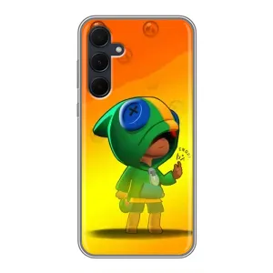 Чехол Бравл Старс для Samsung Galaxy A35 (5G) (LEON в кофте)