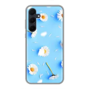 Чохол з Квітами для Samsung Galaxy A35 (5G) (ромашки на блакитному)