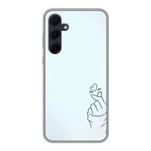 Чехлы (Знак сердечка) на Samsung Galaxy A35 (5G) (Сердце на голубом)