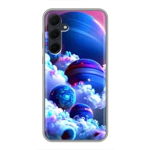Чехлы КОСМОС для Samsung Galaxy A35 (5G) (Синие планеты)
