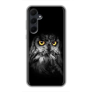 Чехлы с принтом СОВЫ для Samsung Galaxy A35 (5G) (Сова на чёрном)