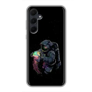 Силиконовый Чехол с принтом "Космонавты" на Samsung Galaxy A35 (5G) (В руках земля)