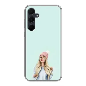 Силіконовый Чохол на Samsung Galaxy A35 (5G) з картинкой Модных девушек (В шапці)