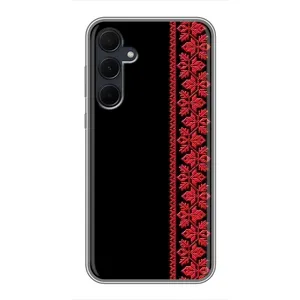 Силиконовый Чехол на Samsung Galaxy A35 (5G) с картинкой Вышиванки (Вышиванка на черном)