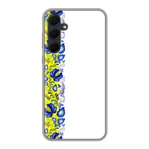 Силиконовый Чехол на Samsung Galaxy A35 (5G) с картинкой Вышиванки (Желто-синяя вышиванка)