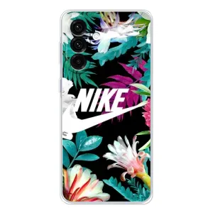 Силиконовый Чехол на Samsung Galaxy A36 5G с картинкой Nike (Цветочный Nike)