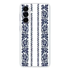 Силиконовый Чехол на Samsung Galaxy A36 5G с картинкой Вышиванки (Синяя вышиванка)