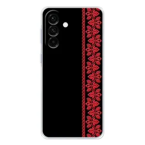 Силиконовый Чехол на Samsung Galaxy A36 5G с картинкой Вышиванки (Вышиванка на черном)