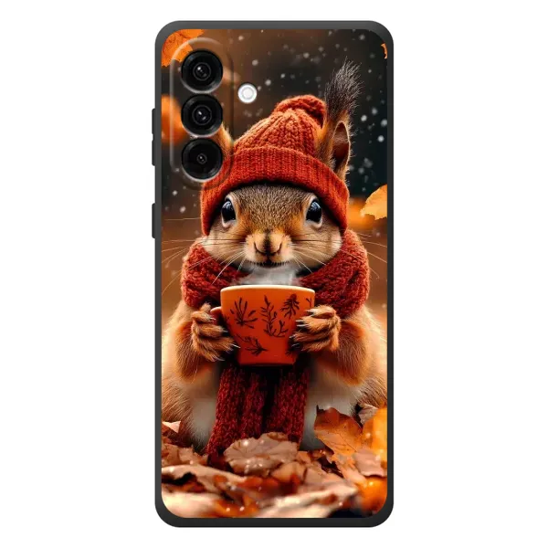 Чехол с рисунком «Белка с кофе» для Samsung Galaxy A37 Чехол с рисунком «Белка с кофе» для Samsung Galaxy A37
