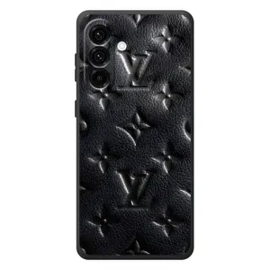Текстурный Чехол Louis Vuitton для Галакси А37 (Черный ЛВ)
