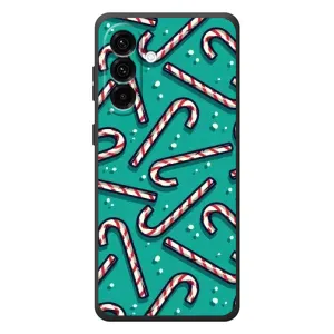 Силиконовый бампер на рождество для Samsung Galaxy A37 (Леденцы)