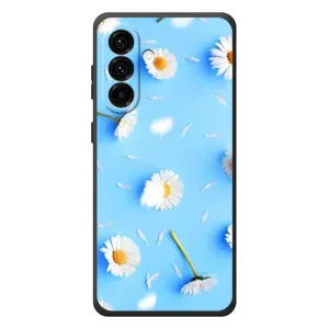 Чохол з Квітами для Samsung Galaxy A37 (ромашки на блакитному)