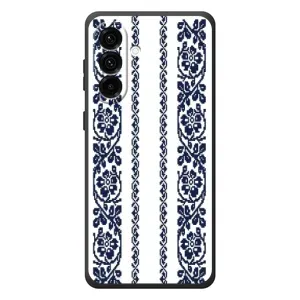 Силиконовый Чехол на Samsung Galaxy A37 с картинкой Вышиванки (Синяя вышиванка)