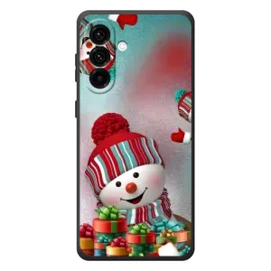 Чехлы на Новый Год Samsung Galaxy A37 (Снеговик в шапке)