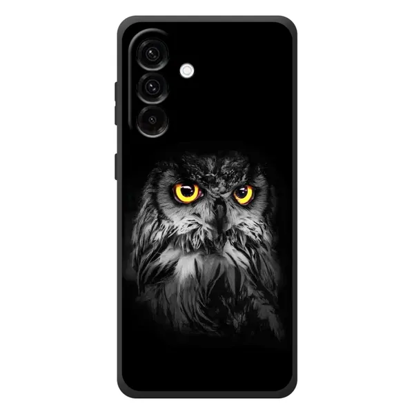 Чехол с рисунком «Сова на чёрном» для Samsung Galaxy A37 Чехол с рисунком «Сова на чёрном» для Samsung Galaxy A37