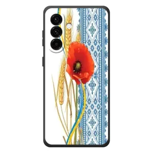 Силиконовый Чехол на Samsung Galaxy A37 с картинкой Вышиванки (Вышиванка с цветком)