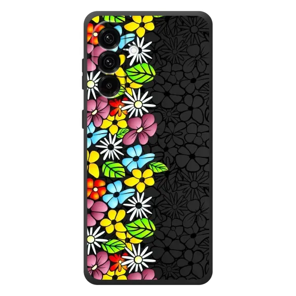 Чехол с рисунком «Яркие цветы на черном» для Samsung Galaxy A37