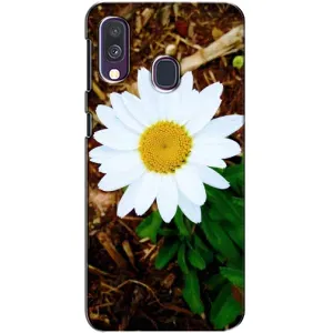 Чехол с ромашками на Samsung Galaxy A40 2019 (A405F) (Белая ромашка)
