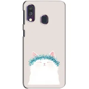 Чехол на тематику: Коты для Samsung Galaxy A40 2019 (A405F) (Белый котик)