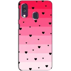 Чехлы с тематикой "Маленькие Сердечки" на Samsung Galaxy A40 2019 (A405F) (Чорные сердечки)