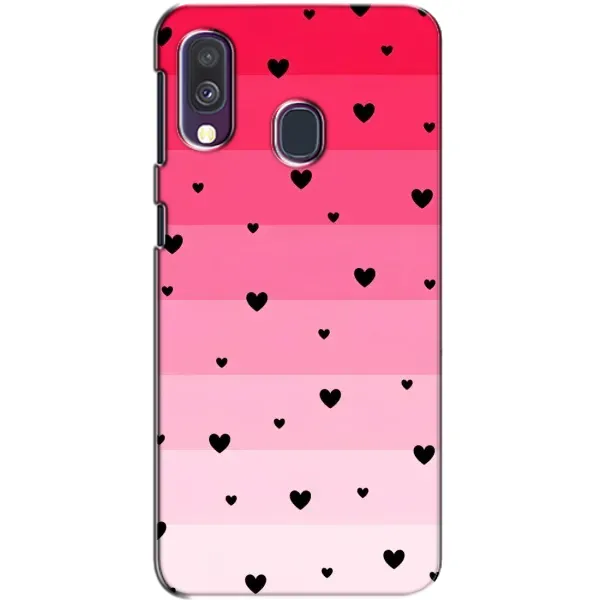Чехол с рисунком «Чорные сердечки» для Samsung Galaxy A40 2019 (A405F) Чехол с рисунком «Чорные сердечки» для Samsung Galaxy A40 2019 (A405F)